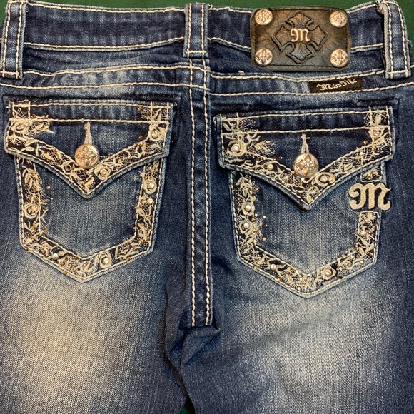 Miss Me Other - Miss Me Kids Blue Jeans with Silver Embellishments